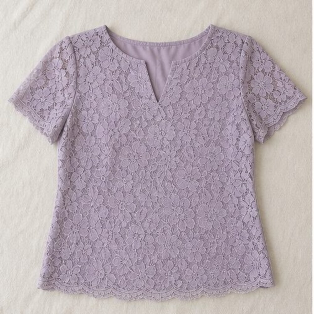 Lilac V Neck Top